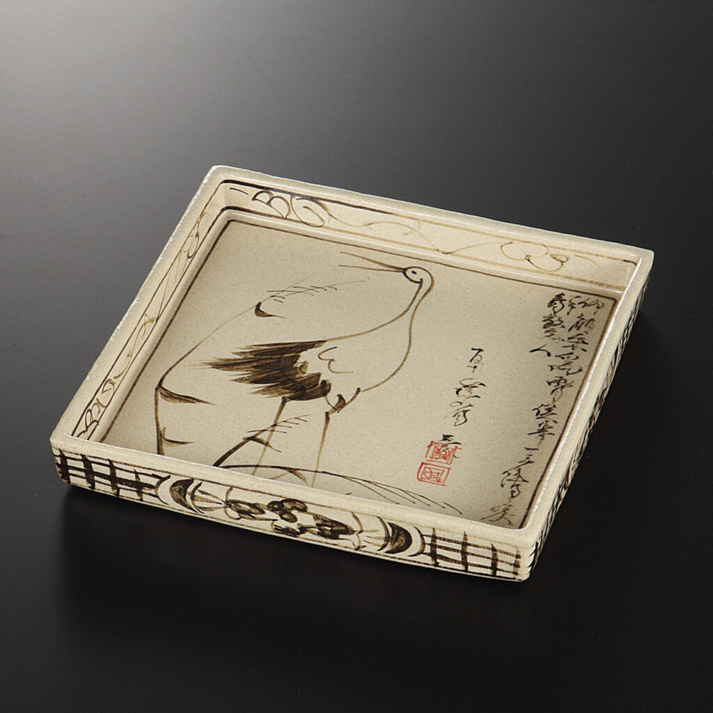 鶴 7．5角皿
