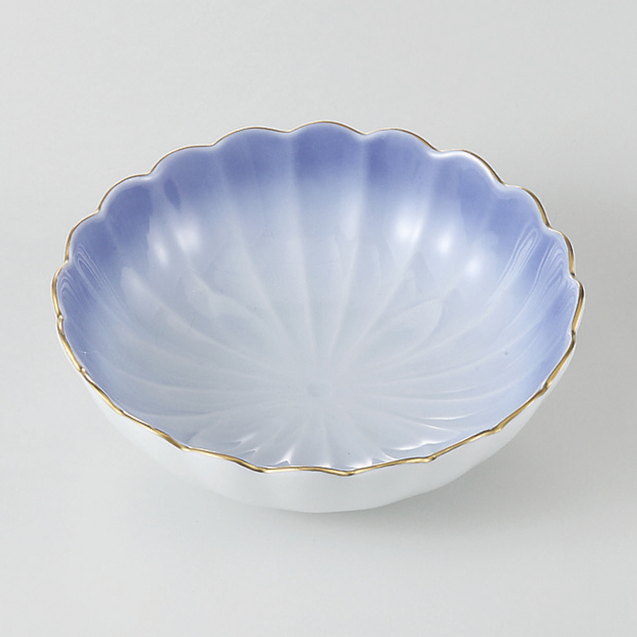 渕金コバルト 菊型鉢