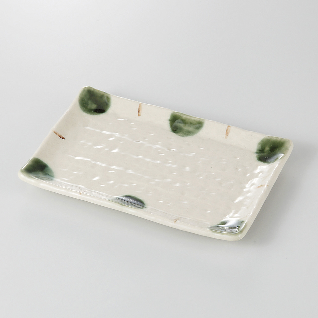 織部点字 焼物皿