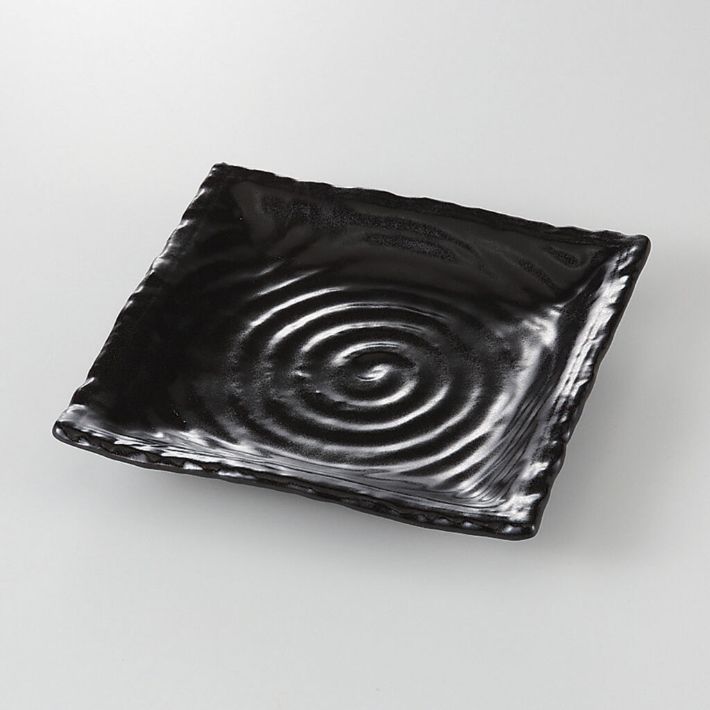 ブラック 正角皿（大）