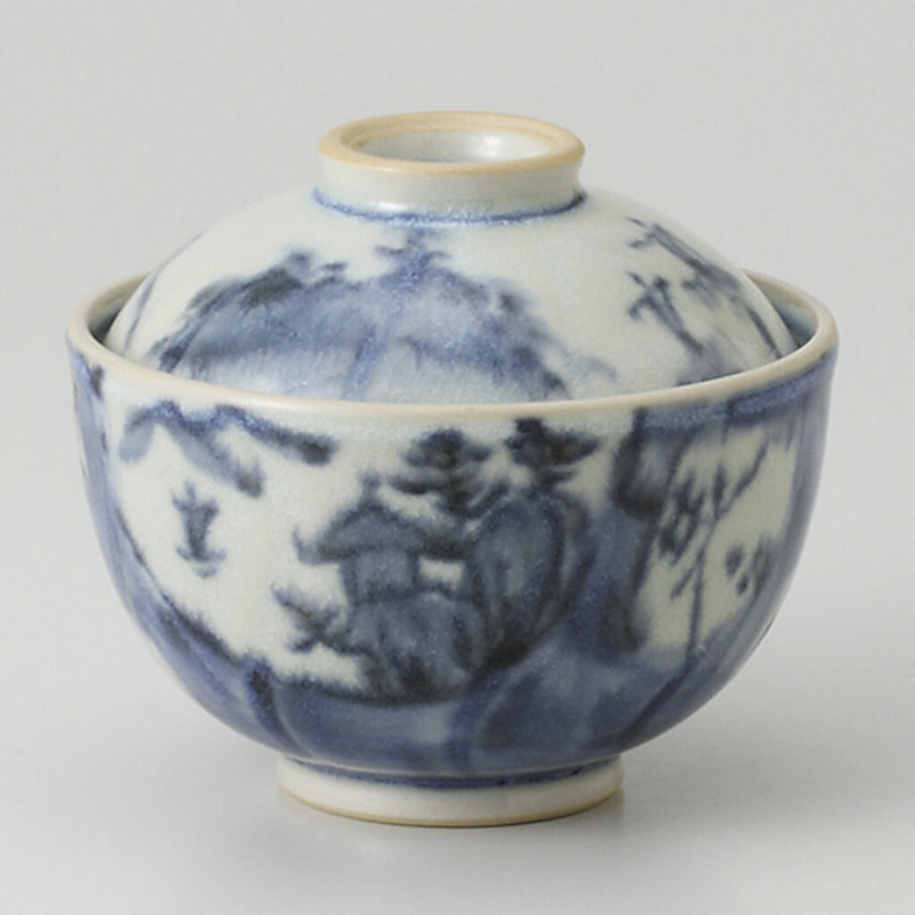青〆山水 小煮物碗（蓋）