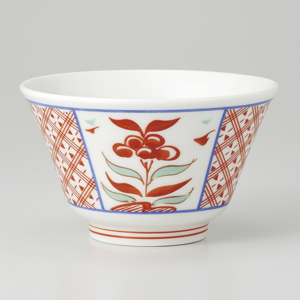 赤絵間取花 煎茶