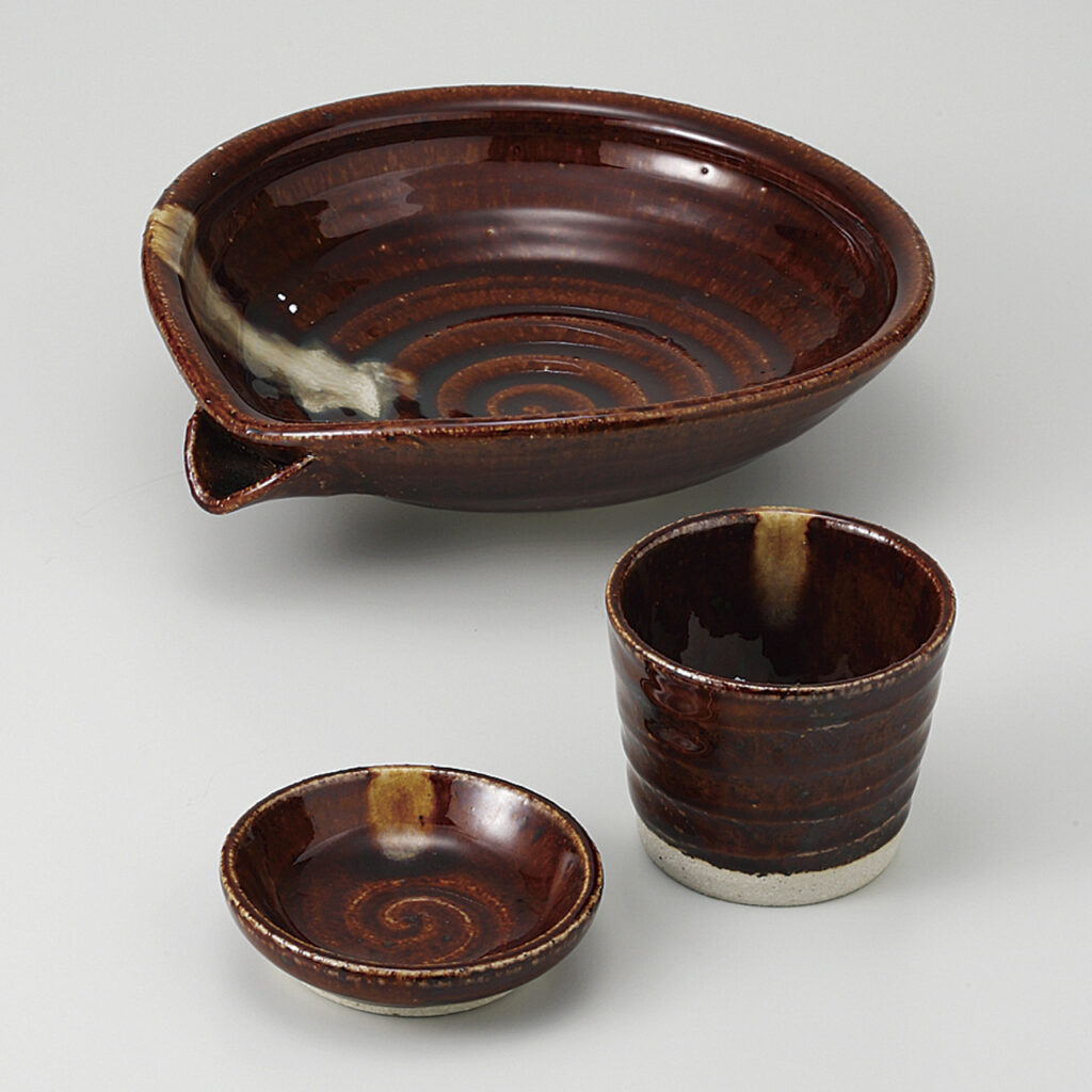 あめ釉 片口7．0鉢