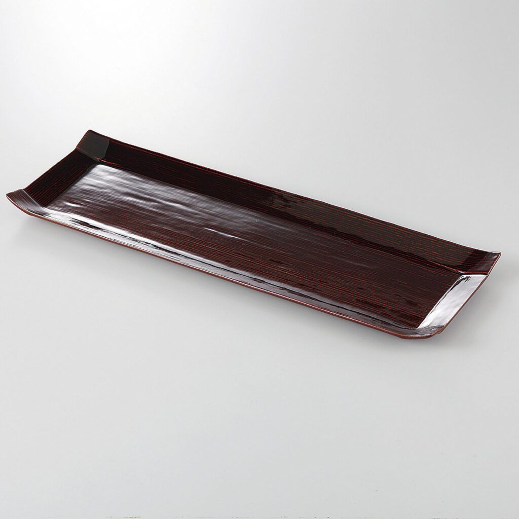 あめ釉 こより長皿