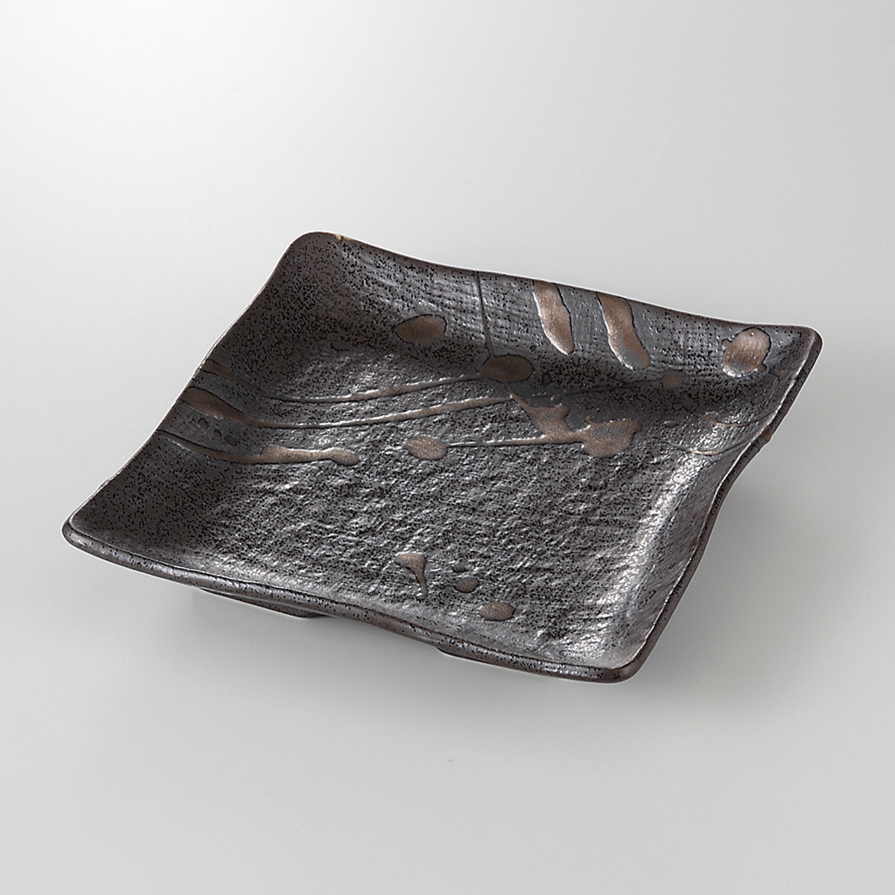 茶金散らし 正角皿