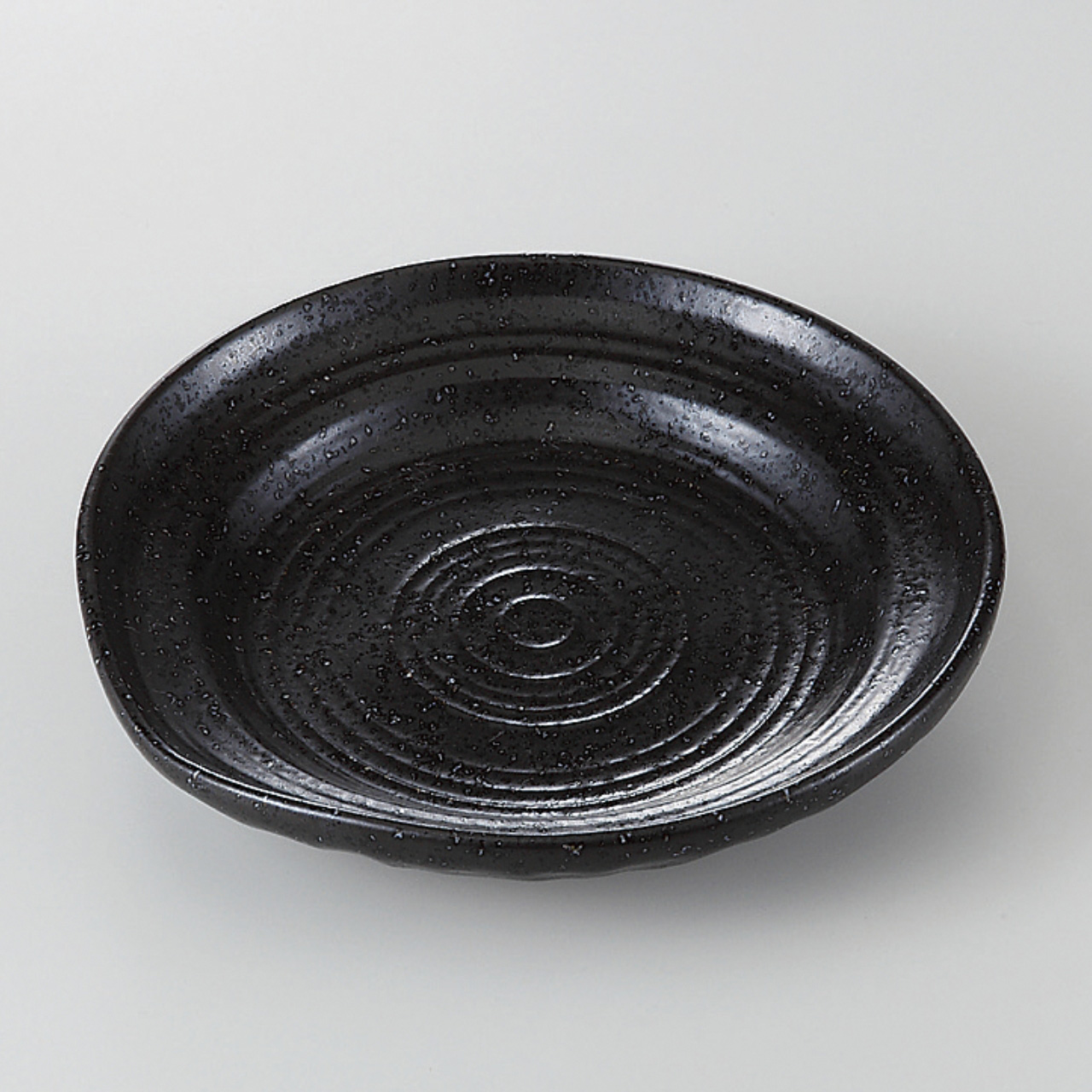 黒はんてん 片口三ッ足皿