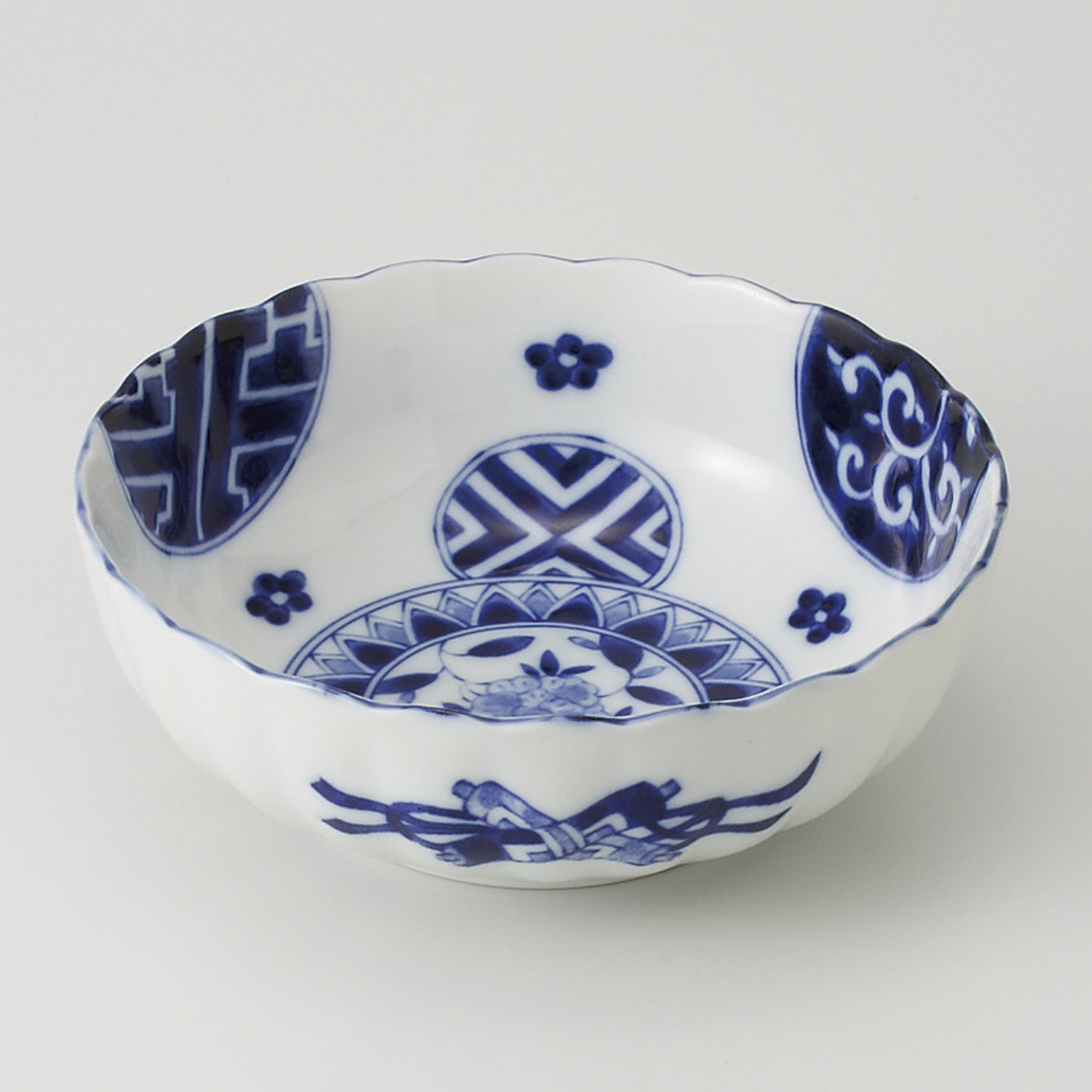 藍丸紋 5．5鉢