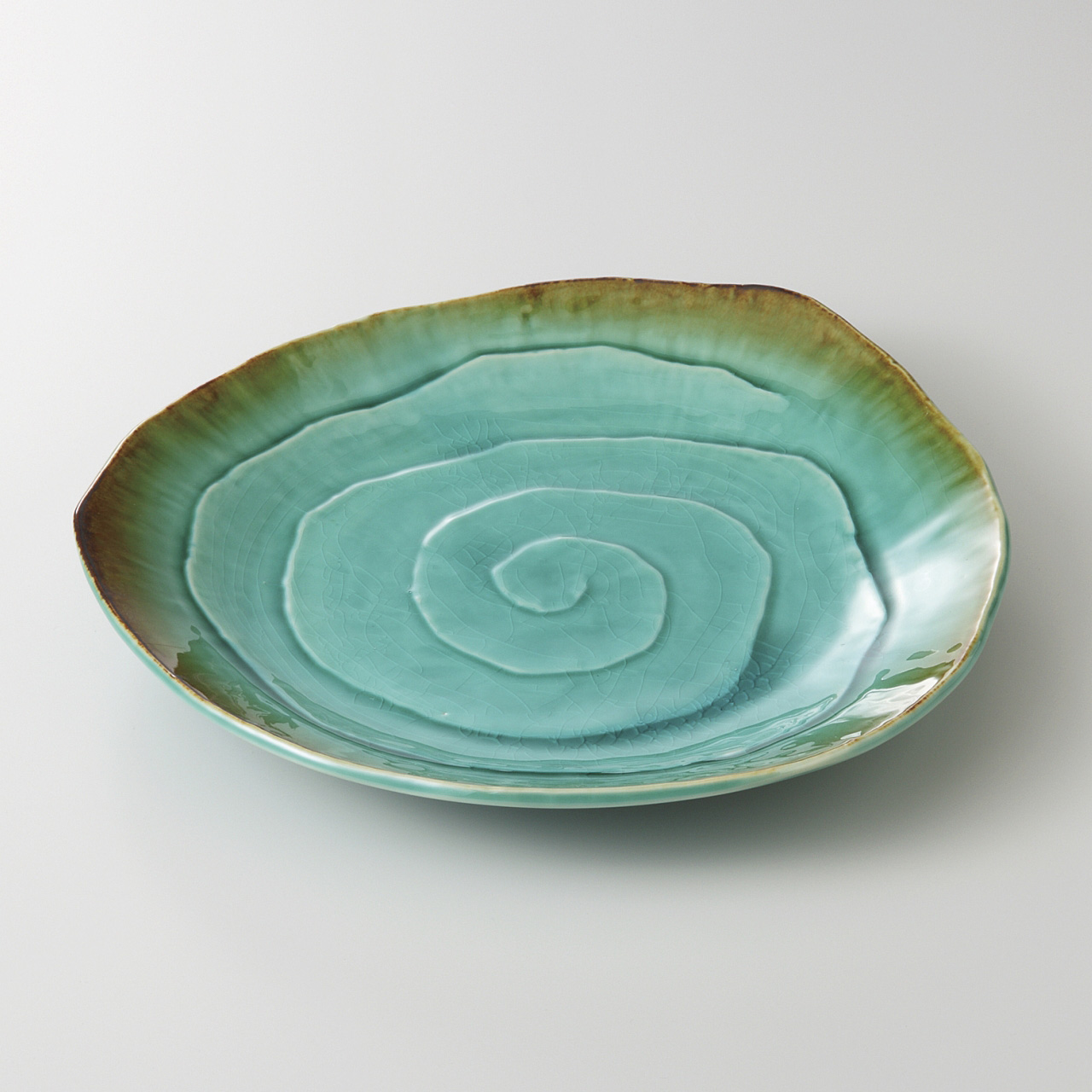 緑釉 9.0三角皿