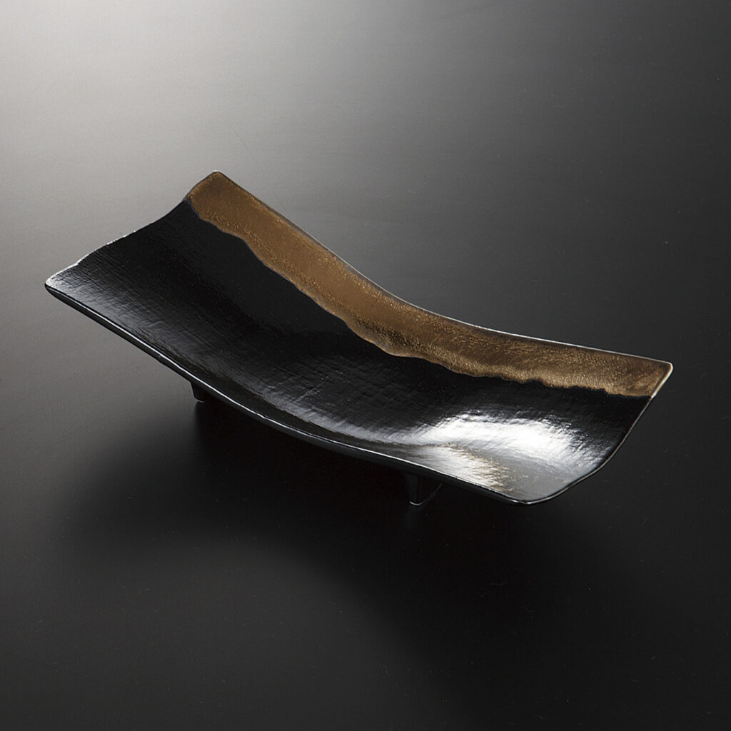 黒釉金結晶 高浜焼物皿