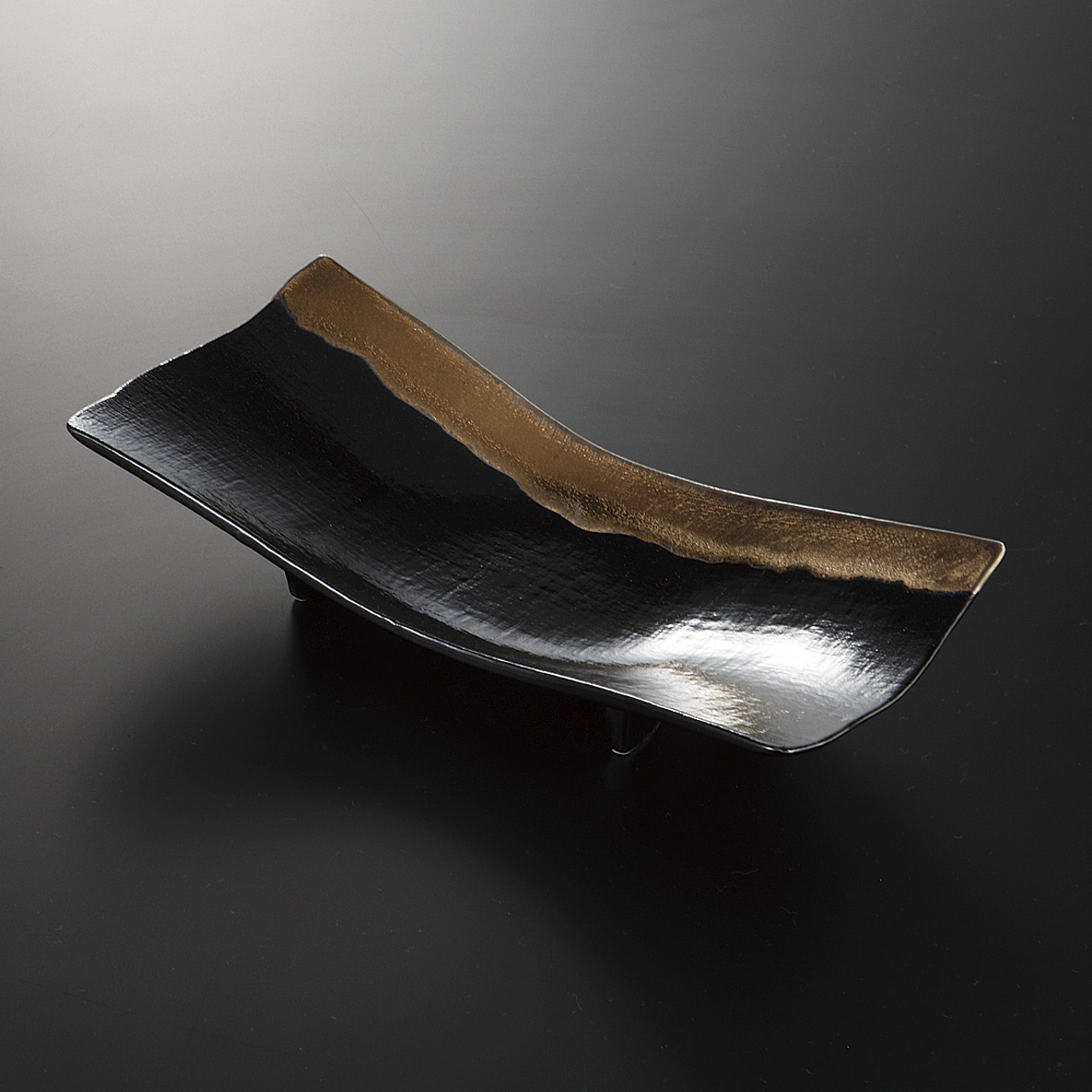黒釉金結晶 高浜焼物皿