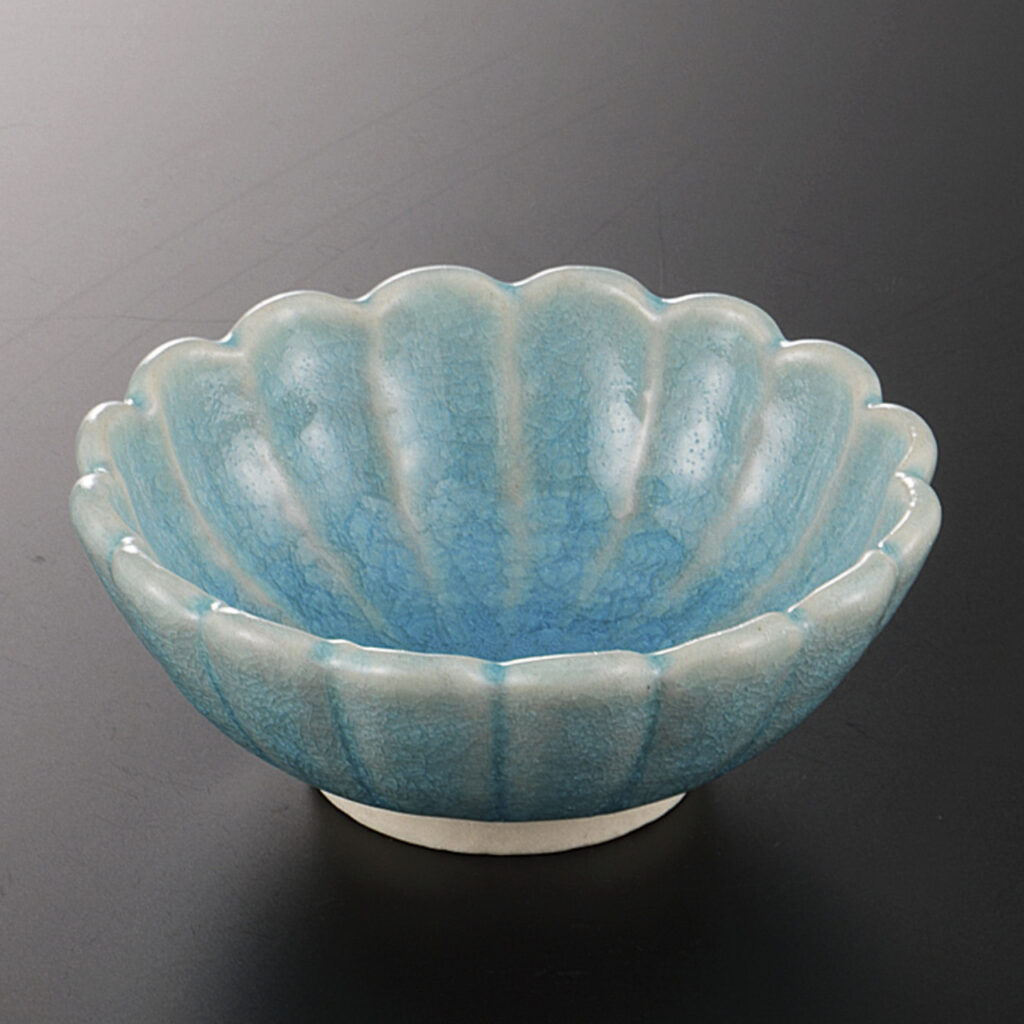 トルコブルー 菊花小鉢