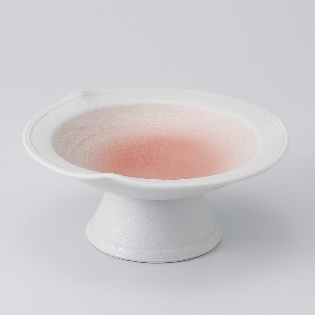 ピンク吹 高台皿（大）