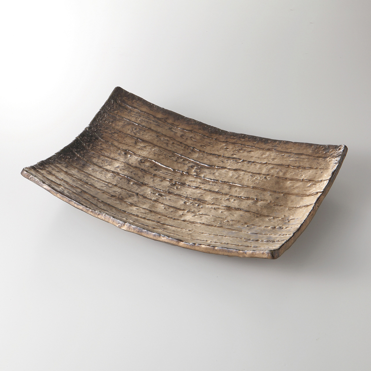 【廃番の為在庫限り】ゴールド窯変 まな板盛皿