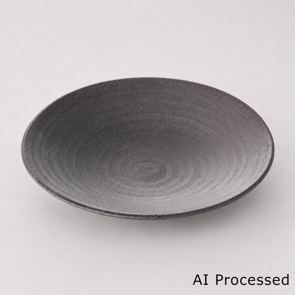 黒吹き焼締 丸7.0皿