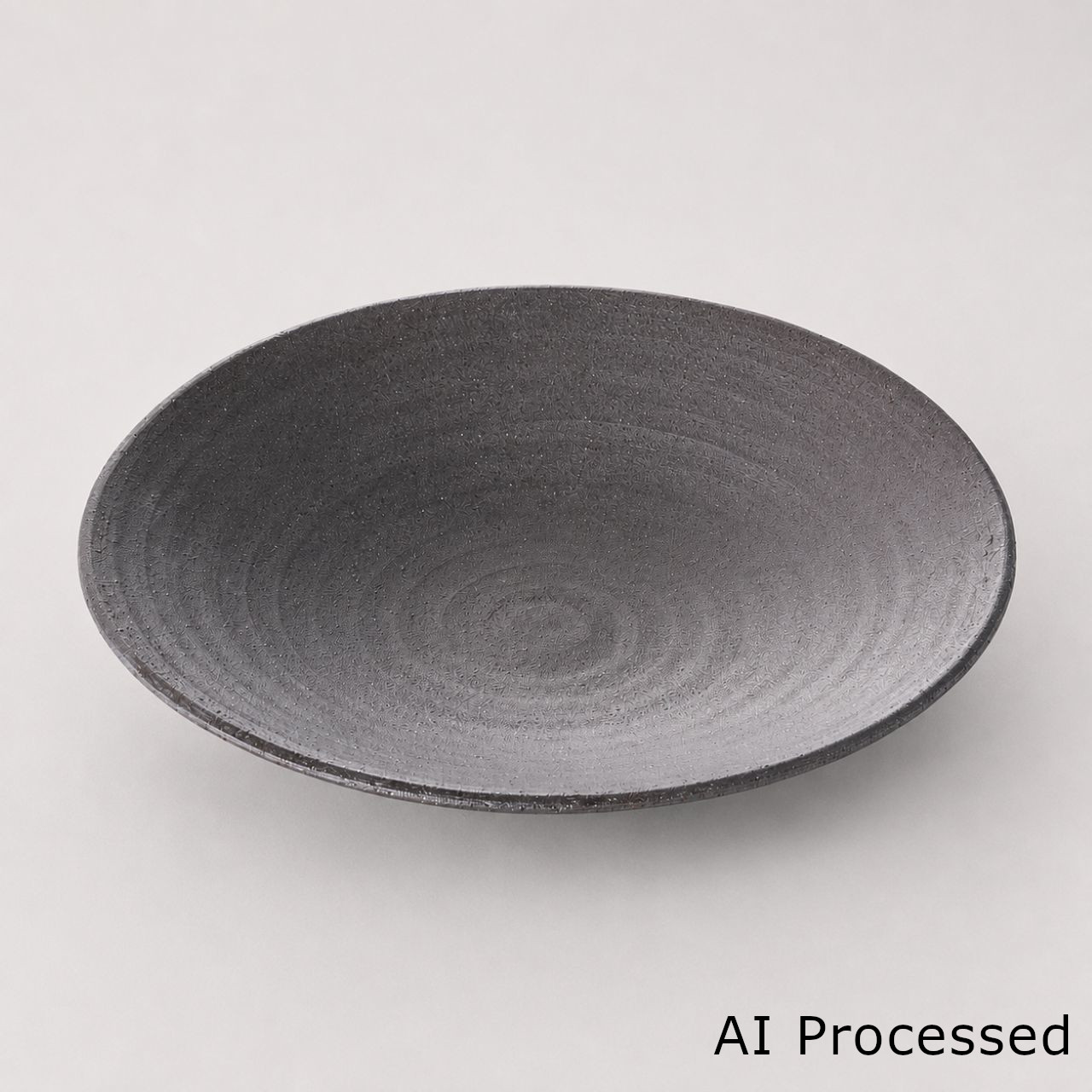 黒吹き焼締 丸7.0皿