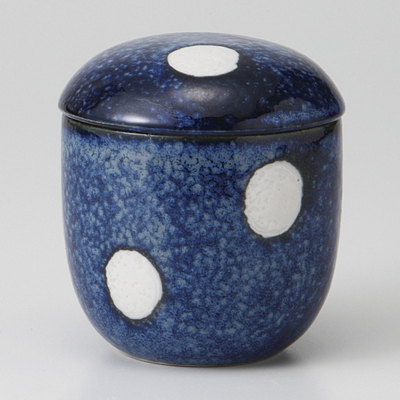 紺釉水玉 むし碗