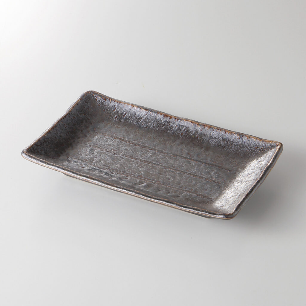イブシ結晶 筋入焼物皿