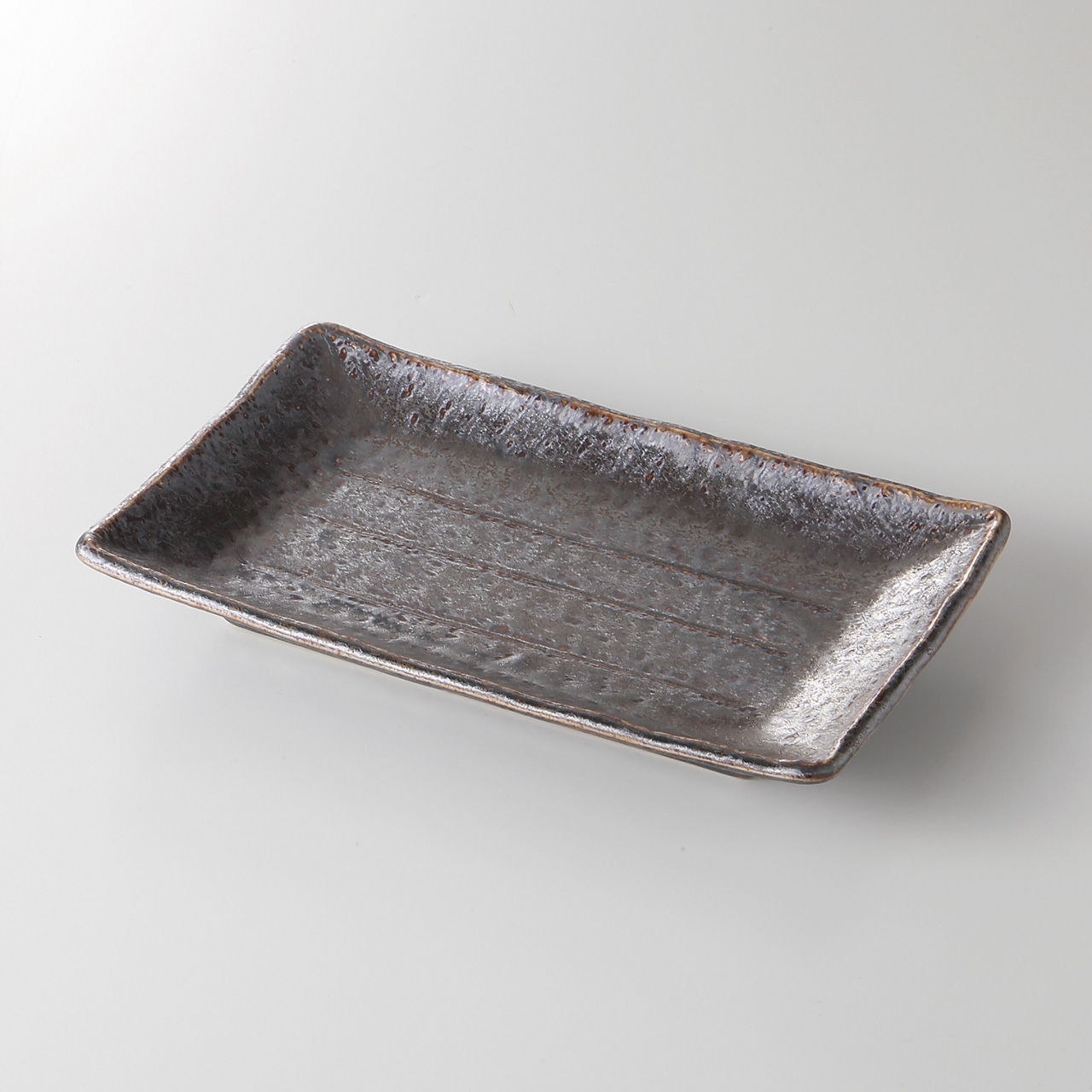 イブシ結晶 筋入焼物皿