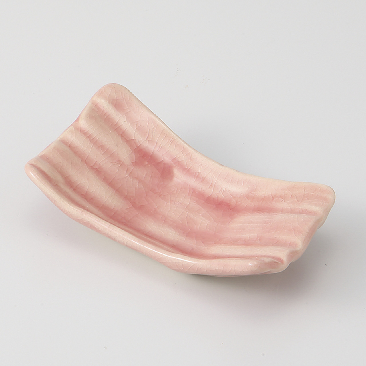 ピンク 手造風長小皿
