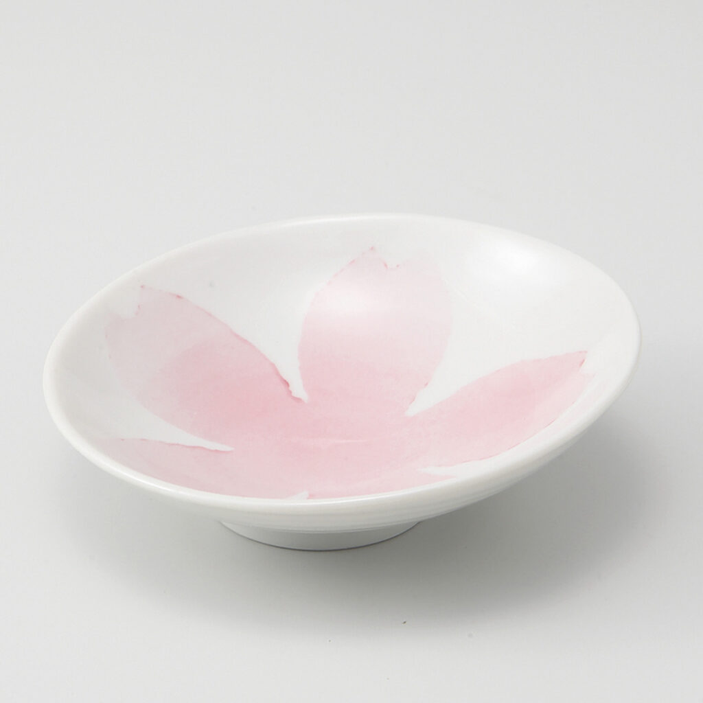 ピンク吹桜 楕円向付