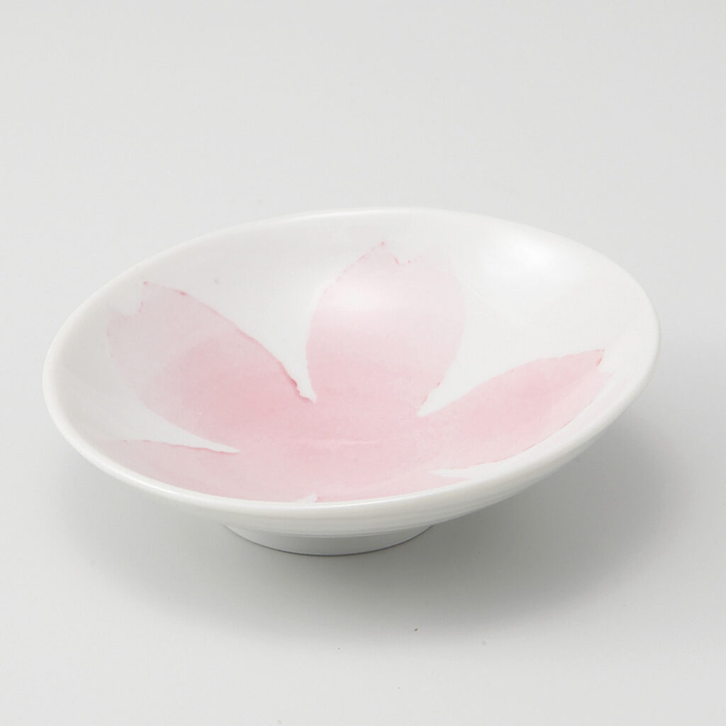 ピンク吹桜 楕円小鉢
