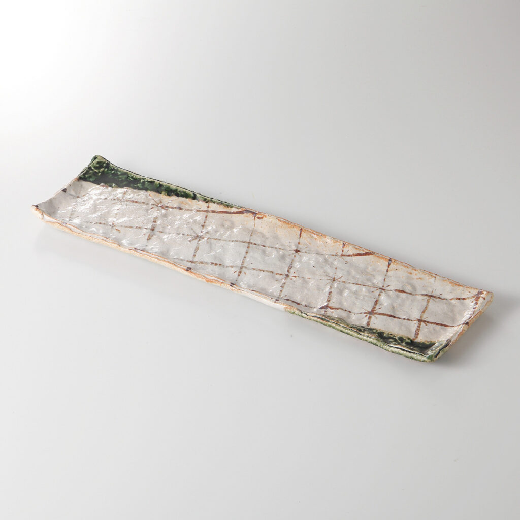 織部格子 長角皿