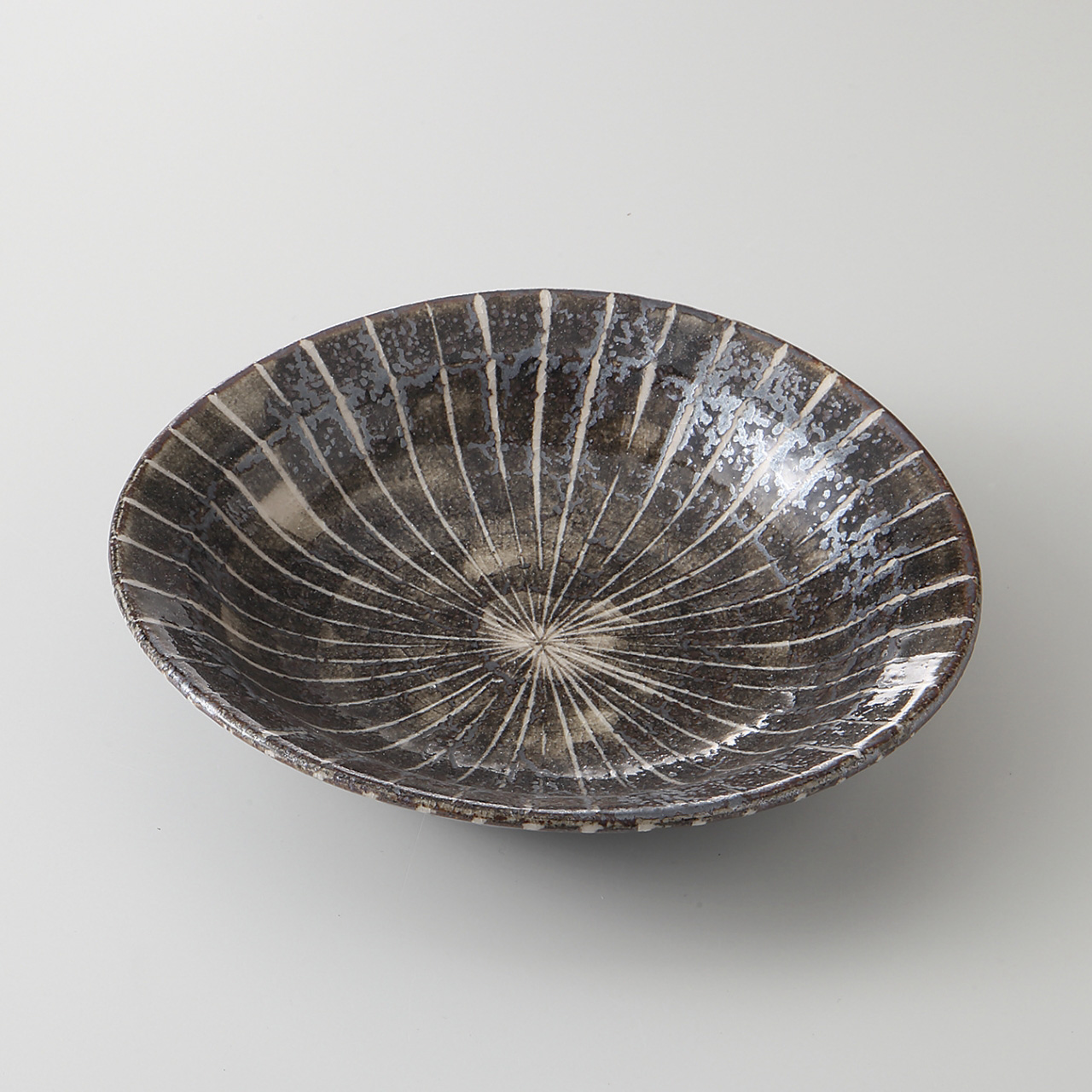 雪錆十草 6寸浅鉢