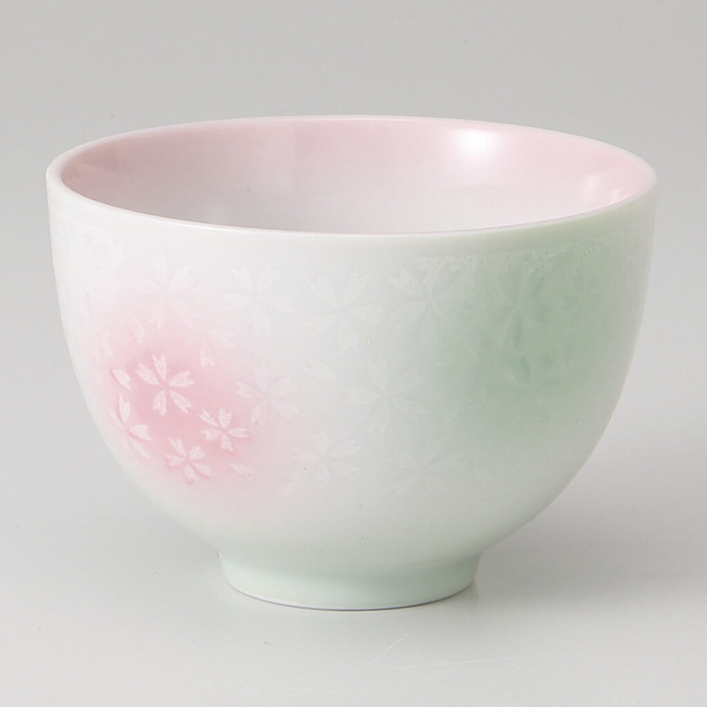 二色吹桜 丸型煎茶