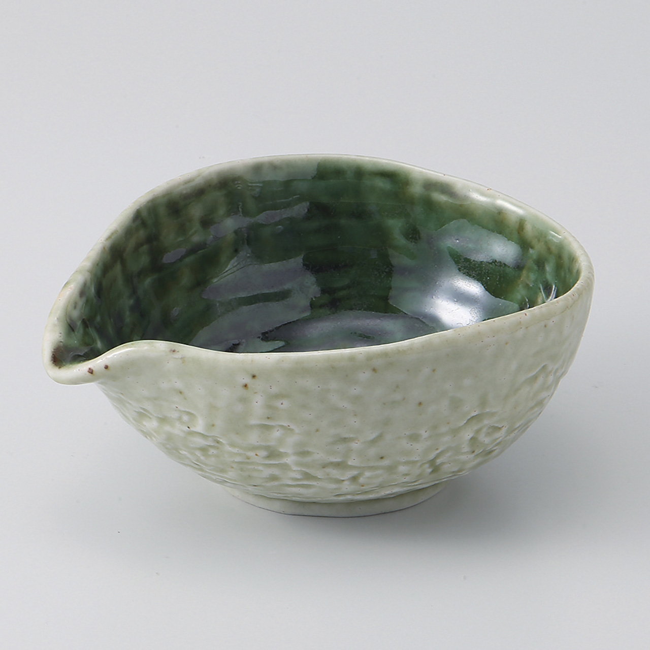 緑釉塗分 片口小鉢（大）