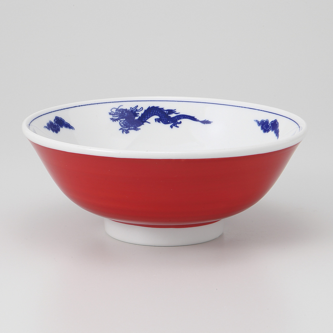 赤巻染付竜 反高台6．3丼