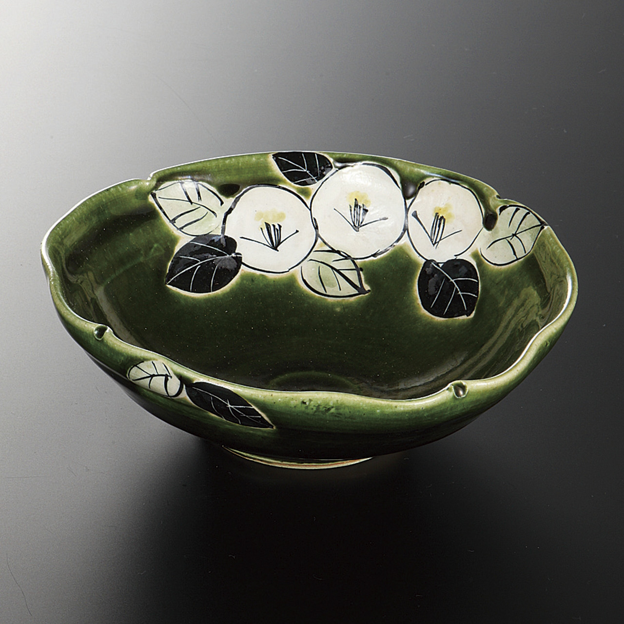 織部椿 5．0鉢