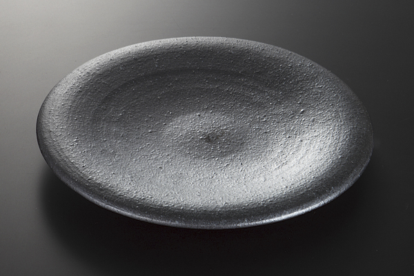 黒柿釉 帽子型9寸浅鉢