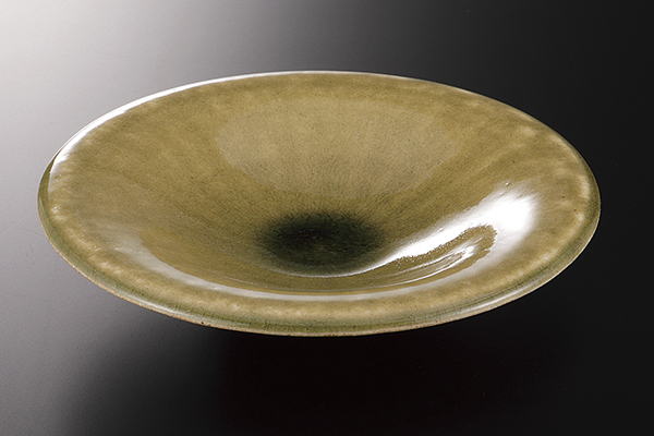 灰釉 帽子型浅鉢