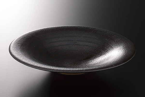 黒柿釉 帽子型深鉢