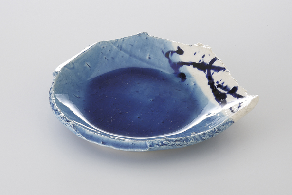 ブルー釉(知山クラフト) 変形向付