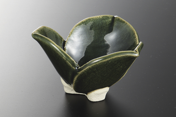 【廃番】織部 三葉型小鉢