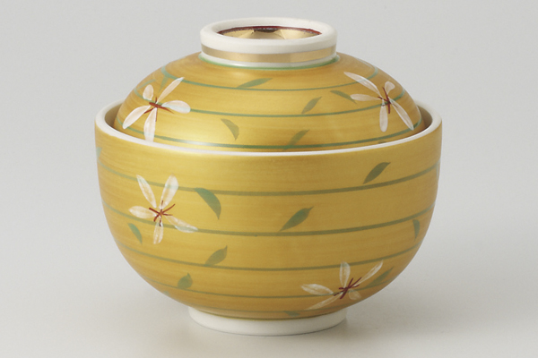 金彩白小花 煮物碗(大)