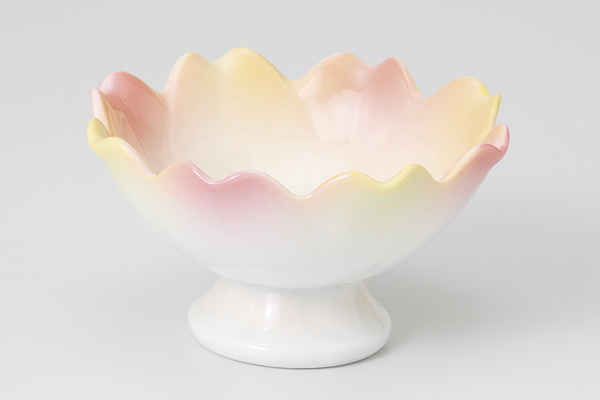 二色吹 3.0花型高台鉢