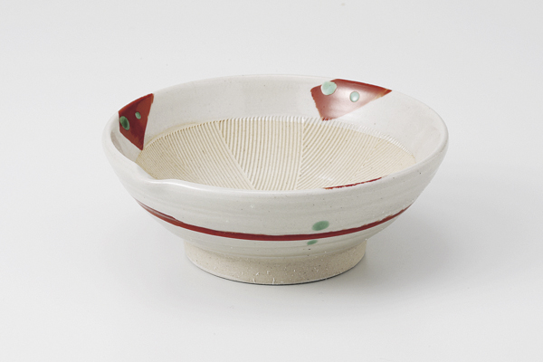 赤刷毛目 片口すり小鉢