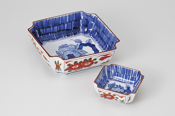 染錦ざくろ 角刺身鉢