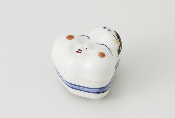 染錦おかめ 蓋付珍味