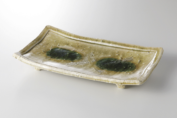 灰釉くし目 9.0焼物皿