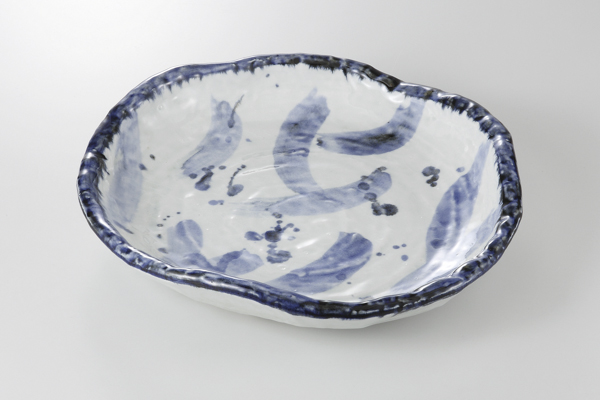 染付かいらぎ 変形盛鉢