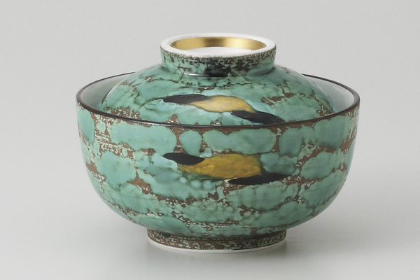 緑彩雲流 菓子碗