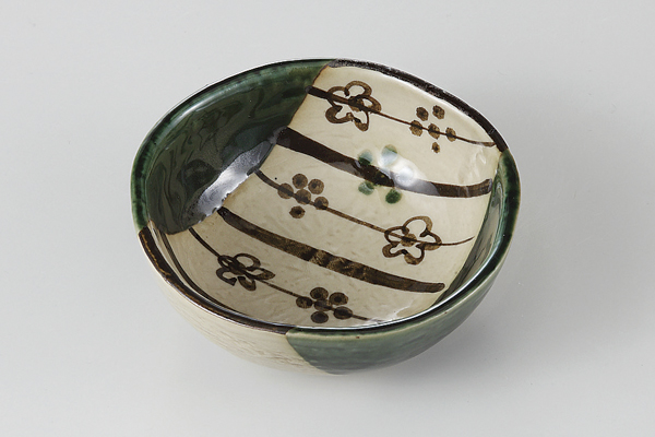 【廃番】織部梅 丸4.0鉢