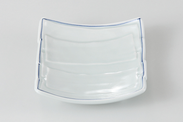 青地 寄せ木角皿