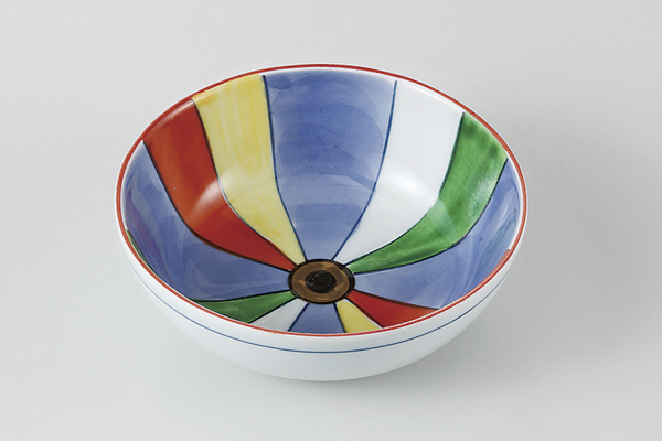 染錦紙風船 丸鉢