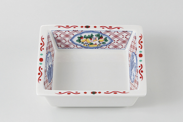 格子山水 正角鉢