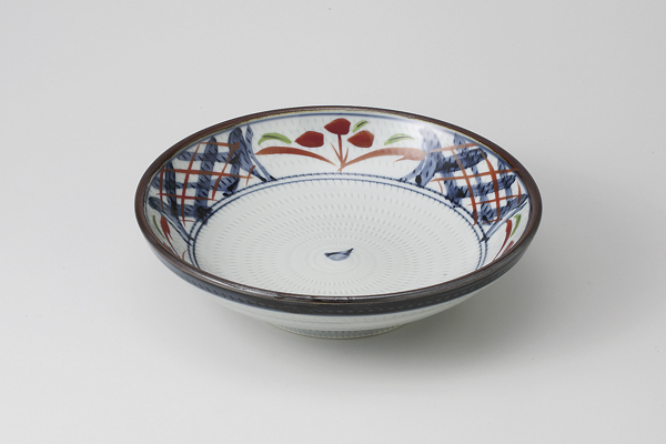 染錦間取花 7.5うどん皿