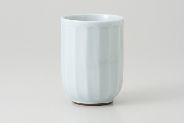 青白瓷彫 寿司湯呑